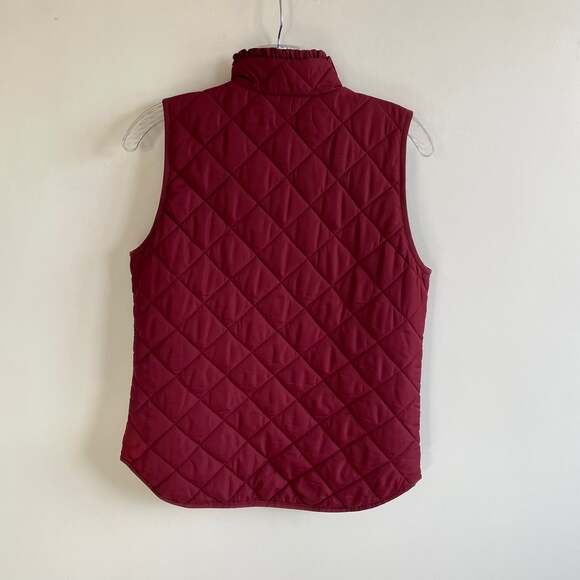 J. Crew Mercantile Burgundy Quilted Ruffle Vest - Picture 4 of 6